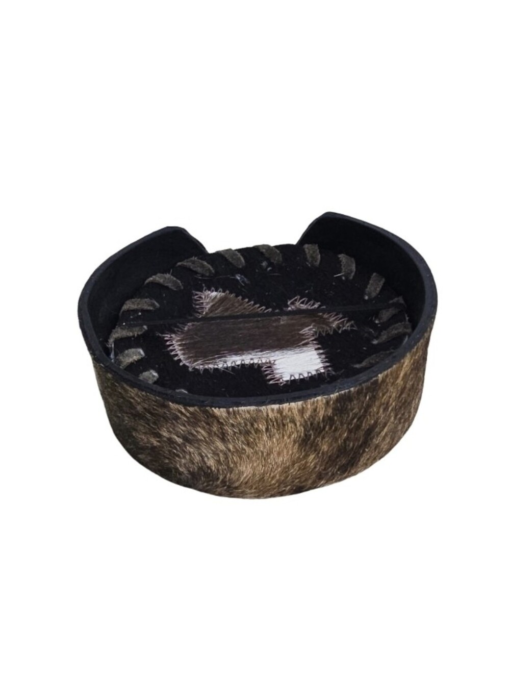 Southwestern Cowhide Coaster w/ Holder Set Of 4 Coasters & 1 Holder Texas Design - Picture 8 of 11